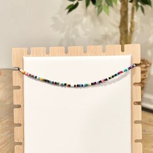 Colorful Seed Bead Choker Necklace Rainbow Minimalist 14” + Ext